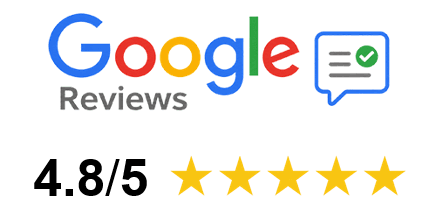 Google Reviews rating 4.8 out of 5 stars